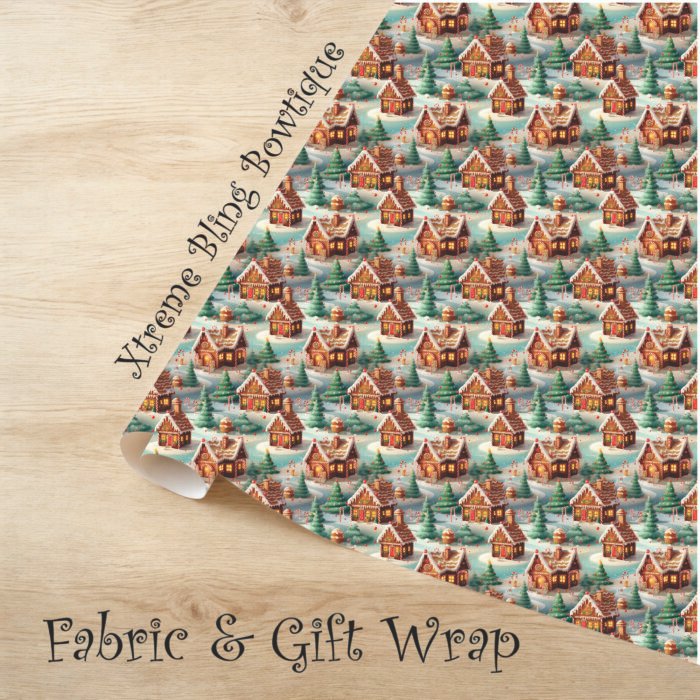 Gingerbread House Christmas Fabric