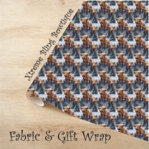 Winter Highland Cows Fabric