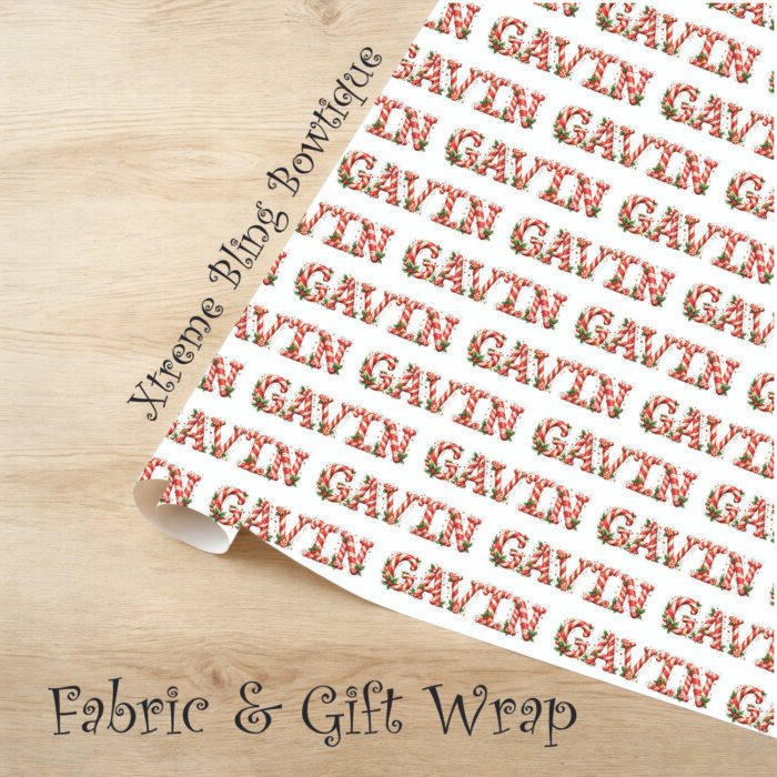 Candy Cane Alphabet XBB Mockup Candy Cane Christmas Personalized Fabric