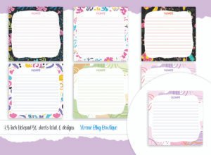 Bright Floral Notepad XBB 3.5" Bright Floral Notepad, 6 Designs, 50 Tear Away Sheets