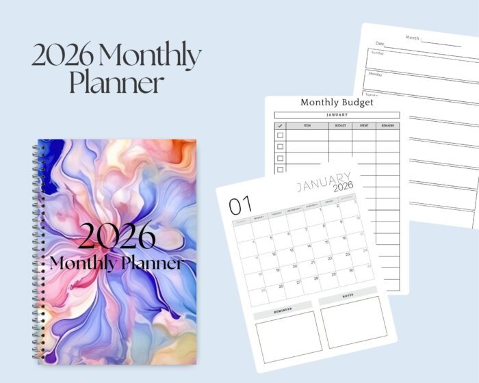 2026 Watercolor Floral Planner