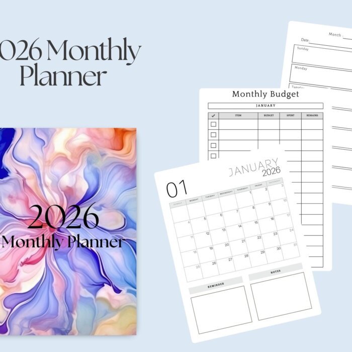 2026 Watercolor Floral Planner