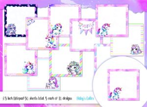 il_fullxfull.7679378649_b75r.jpg 3.5 Inch Unicorn Notepad, 5 Each of 10 Designs, Tear Away Sheets